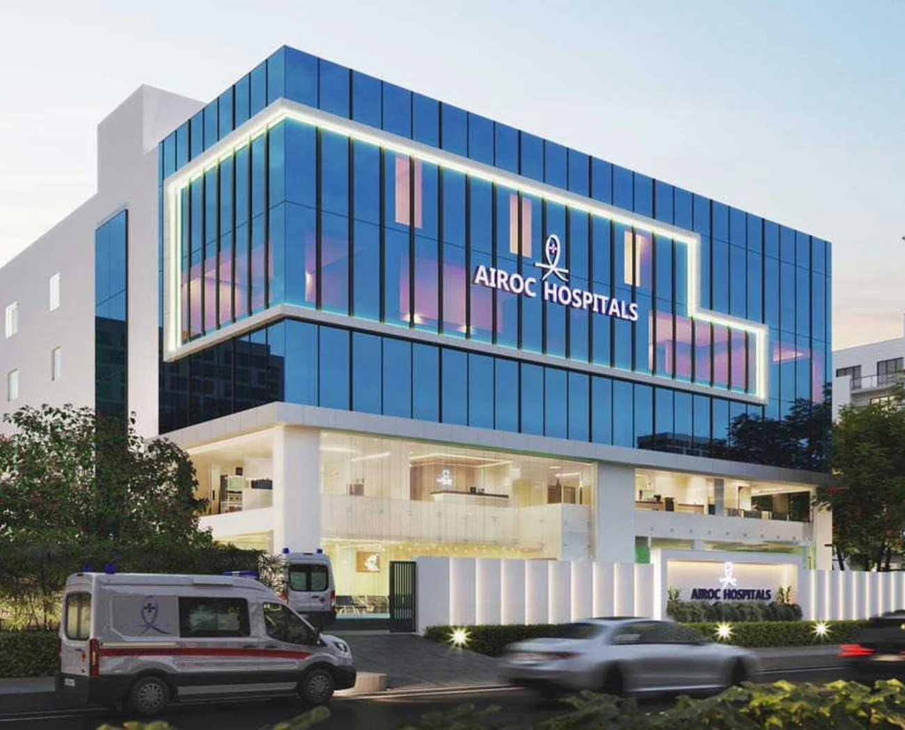 AIROC Hospitals building in Kondapur, Hyderabad